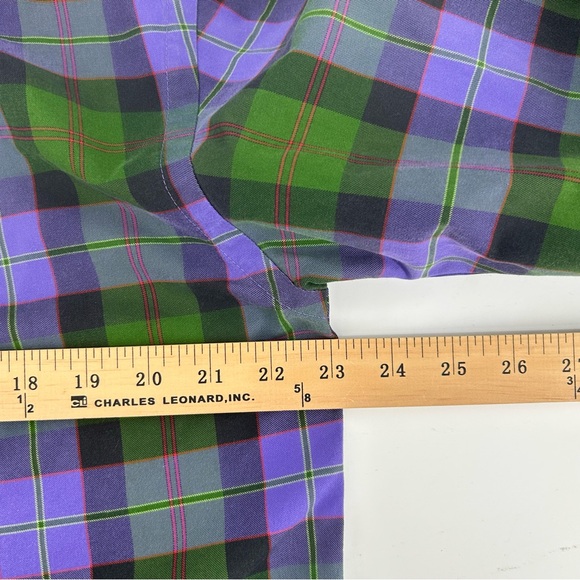 Orvis Shirt Mens Medium Purple Green Button Down Plaid Long Sleeve - Picture 5 of 7